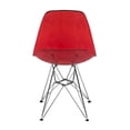 thumbnail image 4 of LeisureMod CR19TR2 Chaise Latérale Eiffel Moulée, Rouge Transparent (Ensemble de 2), 4 of 6
