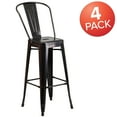 thumbnail image 3 of Flash Furniture Lily Commercial Grade 4 Pack 30" High Black-Antique Gold Metal Indoor-Outdoor Barstool with Removable Back, 3 of 13