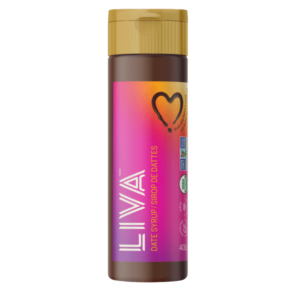 LIVA Pure Date Syrup | 100% Organic Dates | Single Ingredient | Ethically Sourced | Gluten Free | Plant-Based | 400g bottle