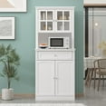 thumbnail image 3 of Buffet Cabinet w Hutch Kitchen Pantry Storage Cabinet White Sideboard, 3 of 5