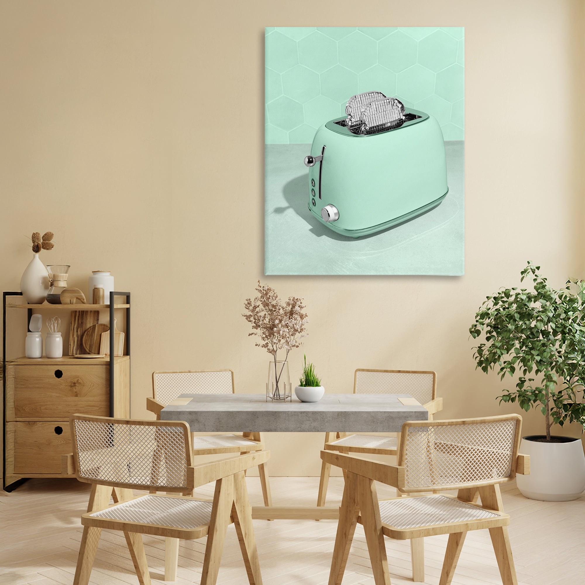 Stupell Industries Disco Toaster Over Green Canvas Wall Art, design by LISH Creative