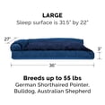 thumbnail image 3 of FurHaven | Plush & Velvet Deluxe L-Chaise Lounge Pillow Sofa-Style Pet Bed for Dogs & Cats, Deep Sapphire, Large, 3 of 8