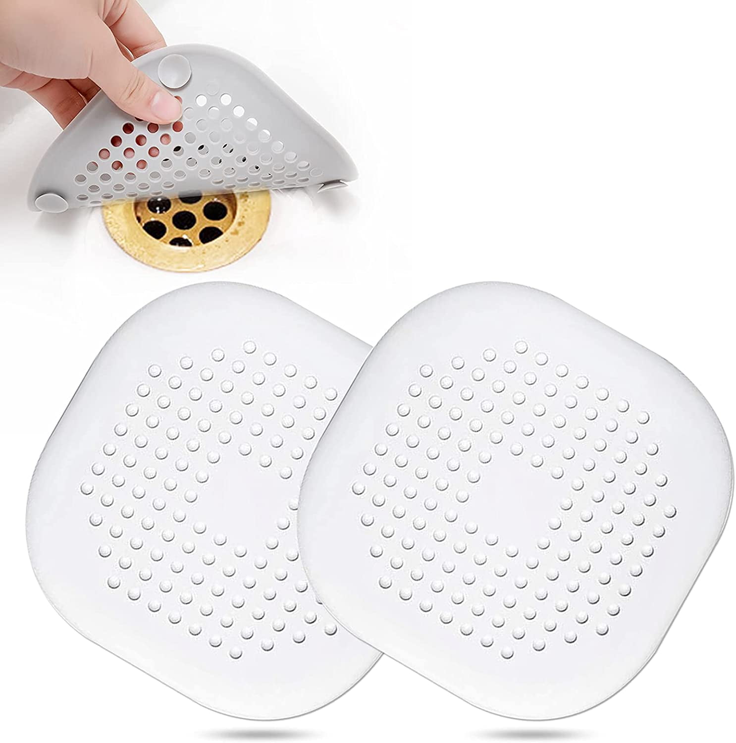 Silicone Sink Strainer with Suction Hair Trap Waste Catcher Washable UK
