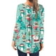 thumbnail image 3 of Pntutb Mujer Casual Suelto Cuello Redondo Botón Manga Larga Estampado De Navidad Top Pntutb Pntutb-6263, 3 of 5