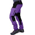 thumbnail image 6 of Multi-Pocket Cargo Pants for men with Side Pockets and Relaxed Fit, Durable Cargo Pants for Hiking Camping Fishing Outdoor Work Yard Tasks Weekend Adventures Purple S, 6 of 6