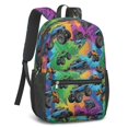 thumbnail image 2 of Monster Cartoon Truck Purple Pattern 17" School Backpacks for Teens,Waterproof Oxford Fabric,S-Shape Padded Straps for School,Travel,Hiking,Camping, 2 of 6