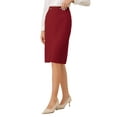 thumbnail image 4 of INSPIRE CHIC Women's Business Pencil Skirt High Waist 2025 Formal Work Knee Length Skirts XL Red, 4 of 5