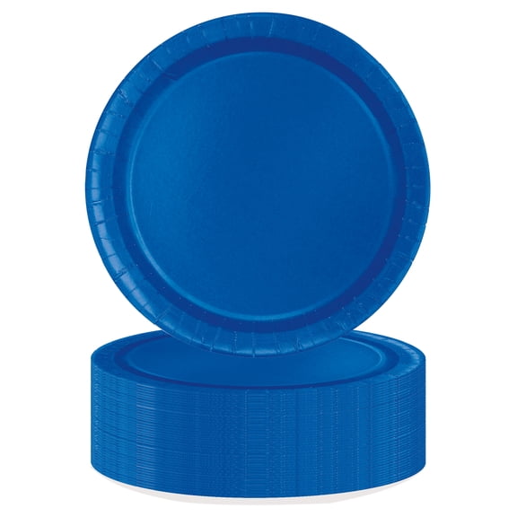 70 Count 7IN Blue Paper Dessert Plates by Way To Celebrate