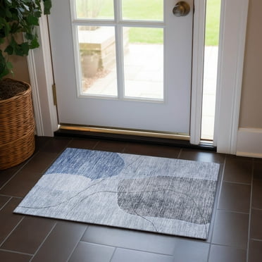 Addison Rugs Chantille Indoor/Outdoor Transitional Abstract Blue Washable Rectangle Rug, 1'8" x 2'6"