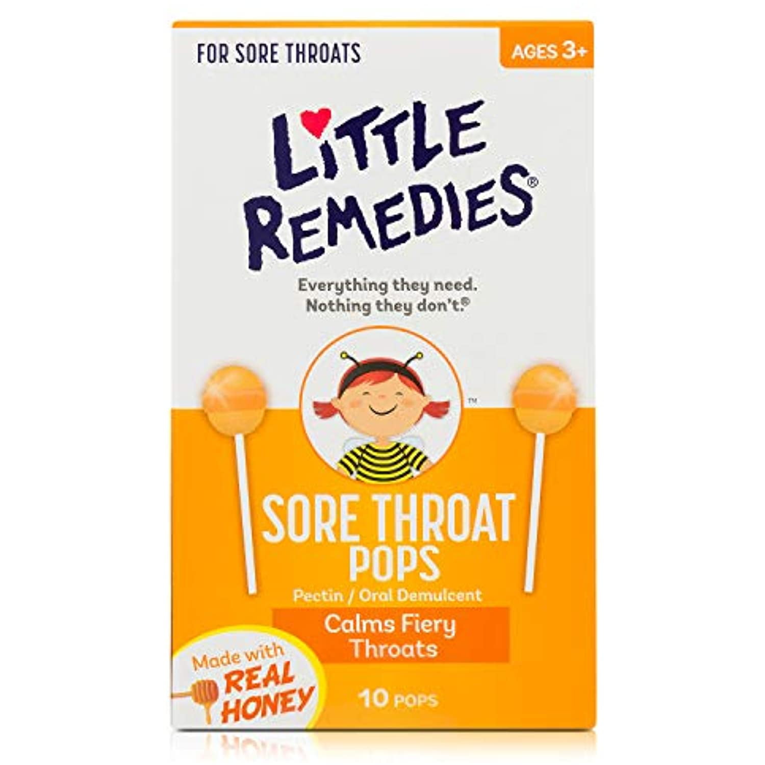 Little Colds Honey Pops Lollipop, 10 Count, 2 Pack