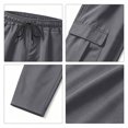 thumbnail image 5 of RUTAYY Men's Cargo Pants Drawstring Waist Side Pockets Multi Pocket Outdoor Casual Trousers Grey, 5 of 5