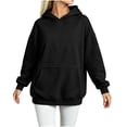 thumbnail image 4 of Hurxie Womens Oversized Hoodies Fleece Sweatshirts Long Sleeve Sweaters Pullover Fall Clothes with Pocket Black,L, 4 of 7