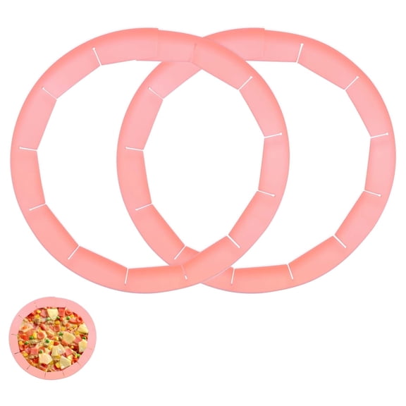 Adjustable Silicone Pie Crust Shields 2-Pack - Oven Safe, Fits 8-12 Inch Pies, Reusable Edge Protector (Pink)