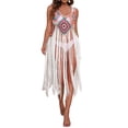 thumbnail image 3 of VISgogo - Bikini para mujer, sin mangas, para playa, con borlas caladas, vestido de verano VISgogo  moda, 3 of 6