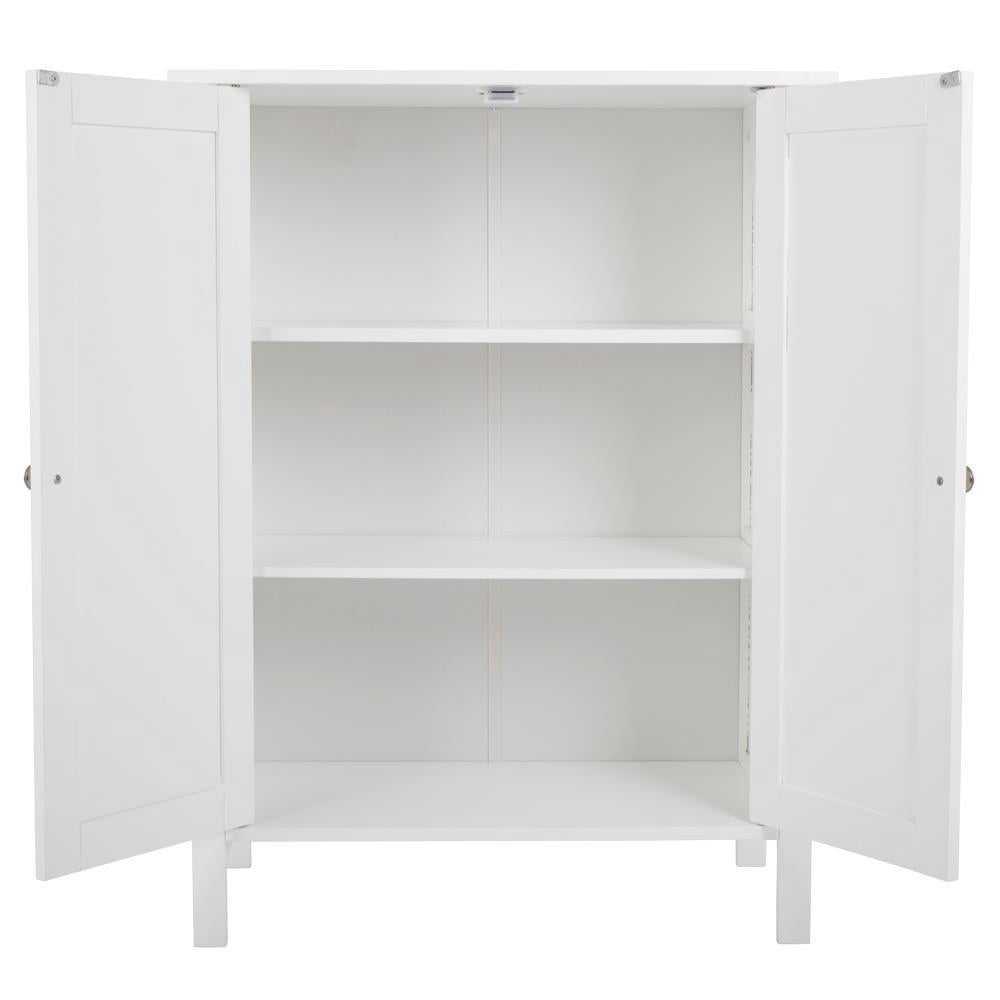 DYUKFG Bathroom Floor Storage Cabinet: Double - Door Design with 3 Adjustable Shelves, Waterproof Wood Construction, Ideal for Organizing Toiletries, Towels in Bathroom Spaces