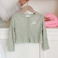 thumbnail image 2 of Ribbed Knit Cropped Cardigan For Girls Button Down Long Sleeve Crop Blouse Casual Lightweight Cute Bow Knot Outerwear Tops, 2 of 6