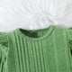 thumbnail image 2 of Gibobby Conjunto de ropa para bebé y niño Camiseta sólida de manga larga para niñas pequeñas, suéter, Tops, pantalones acampanados, trajes(Verde,9-12 Meses), 2 of 5