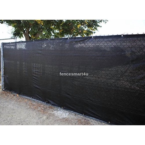 FENCESMART4U 4’ X 50’ Black UV Rated 85% Blockage Fence Privacy Screen Windscreen Shade Cover Fabric Mesh Tarp W/Grommets (145gsm)