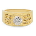 thumbnail image 3 of Mens Classic Square 14k Yellow Gold Plated Cubic Zirconia Micro Pave Accent Ring - Size 11.5, 3 of 7