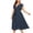 Navy, variant on asdoklhq Skirt for Women Plus Size,Plus Size Polka Dot Print Dress Button Lace-up Waist V-neck Skirt