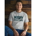thumbnail image 2 of US Navy Mens Graphic Tee Athletic Heather - Navy Brother 100% Cotton Regular Fit, 2 of 3