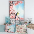 thumbnail image 3 of Designart 'Beautiful Red Bird Sitting On Flowering Branch I' Traditional Framed Art Print, 3 of 4