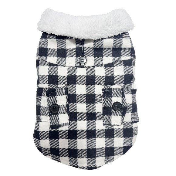CNKOO 2025 New Winter Plaid Dog Coat - Thick Warm Checkered Jacket with Black/White/Tan/Gray//Red/Beige/Brown  Machine Washable Filling & Zipper Closure  All-Season Pet Clothing for  Medi