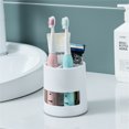 thumbnail image 4 of Toothbrush Holders Toothpaste Stand Bathroom Organizer Cup Kitchen Cutlery Rack Vanity Countertop Makeup Brush Pen Storage White Round, 4 of 9