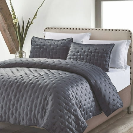 Charcoal Gray Coverlet California Design Den Hotel Master Piece Design Charcoal, Full/Queen 3 Piece Coverlet Set ()