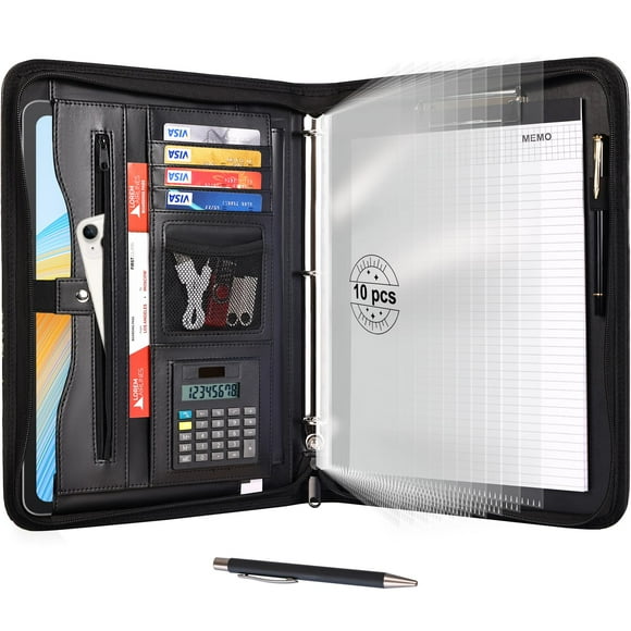 Organizador de portafolios Eshow, 35 x 28 x 3,5 cm, 3 anillas con cierre