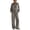 Gray, variant on Szluipve 2 Piece Sets for Women Velour 2 Piece Tracksuit Half Zip Stand Collar Long Sleeve Top Elastic Waist Wide Leg Pants Casual Velvet Loungewear Outfit Army Green M