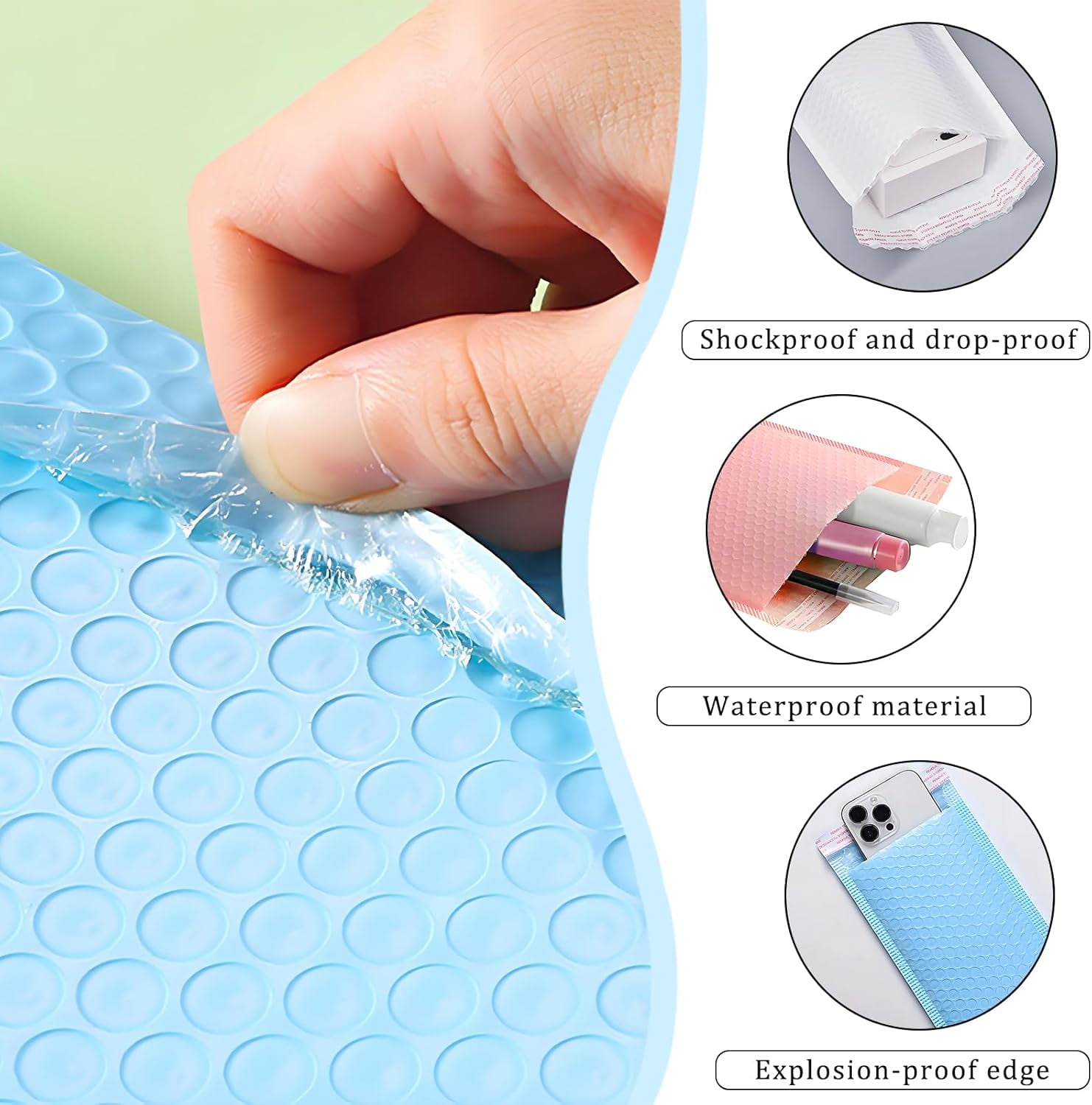 Bubble Mailers - 9 X 12 Inch - 50 PCS Padded Envelopes, Blue Mailing Envelopes Bubble Padded, Envelope for Clothes Makeup Supplies (Blue, 50 PCS)