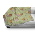 thumbnail image 3 of Shabby Flora Soft Flannel Fleece Throw Blanket, Flower Bouquets Vintage Roses on Dotted Background Print Art, Cozy Plush for Indoor and Outdoor Use, 50" x 70", Pale Green Pale Pink, by Ambesonne, 3 of 6