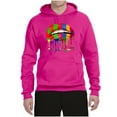 thumbnail image 2 of Wild Bobby, Colorful Painted Lip, Streetwear, Unisex Graphic Hoodie Sweatshirt, Fuschia, Large, 2 of 5