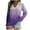 Purple, variant on Womens Tops 3/4 Sleeve Petite Womens Plus Size Tops Fashion Casual Long Sleeve V Neck Print Tops