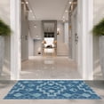 thumbnail image 3 of SAFAVIEH Courtyard Floella Geometric Indoor/Outdoor Area Rug, 4' x 5'7", Navy/Aqua, 3 of 13
