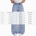 thumbnail image 3 of TOWED22 Baggy Jeans Girls Butterfly Printed Barrel Jeans Low Rise Cute Grunge Denim Pants Clothes,Blue,14-15 Y, 3 of 6