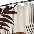 thumbnail image 4 of Small Stall Narrow Shower Curtain 36"W x 72"L – Tropical Bohemian Leaves, Mid-Century Abstract Boho Botanical Bathroom Decor, Vintage Floral Palm Leaf Pattern, Rustic Tribal Folk Style, 4 of 5