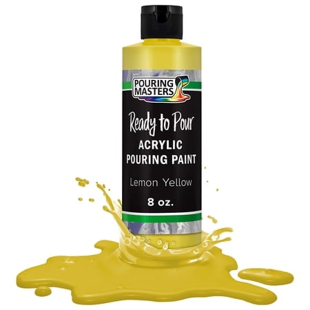 POURINg MASTERS Lemon Yellow Acrylic Ready to Pour Pouring Paint - Premium 8-Ounce Pre-Mixed Water-Based - for canvas, Wood, Paper, crafts, Tile, Rocks and More