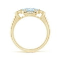 thumbnail image 2 of Angara Natural 1.4 Ct. Aquamarine with Diamond Halo Ring in 14K Yellow Gold for Women (Ring Size: 3), 2 of 10