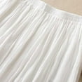 thumbnail image 6 of Maoxin Women Skirt Women's Summer Solid Embroidery Elastic Waist Linen Ankle Skirt ,White,2XL, 6 of 7