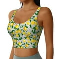 thumbnail image 2 of Fotbe Lemon1 Pattern Womens' Sports Bra Longline Wirefree Padded with Medium Support Sports Moisture-Wicking Workou Vest,Tank Top-, 2 of 9