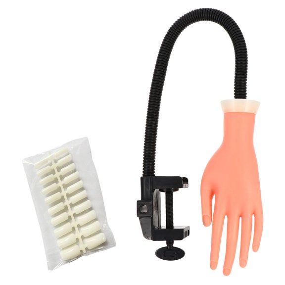 Raindrops Nail Art Practice Hand Set with Movable Fingers for Nail Art Learning and Training, Orange Color