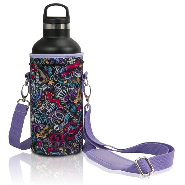 Made Easy Kit Neoprene Water Bottle Carrier Holder with Adjustable Shoulder Strap for Insulating & Carrying Water Container Canteen Flask Available in 5 Sizes