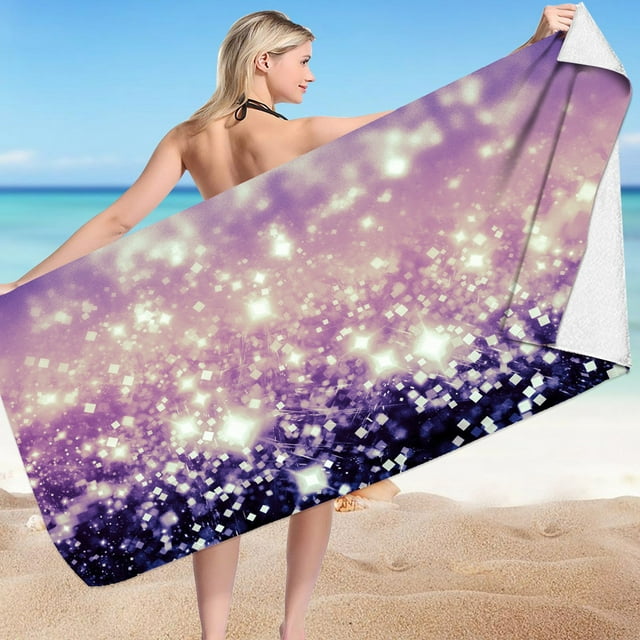 LSLJS Beach Towel Summer Beach Essentials Microfiber Beach Towel Super Lightweight Colorful Bath Towel Sandproof Beach Blanket Multi-Purpose Towel for Travel Swimming Pool 30x60 Inch Beach Towel