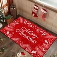thumbnail image 3 of BERTHMEER 2'X3' Christmas Rug Red Washable Indoor Mat for Entrance Entryway Bedroom Bathroom Kitchen Floral Print Non-slip Rug,Red, 3 of 6