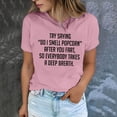 thumbnail image 5 of Penkiiy Trendy Women's Funny Letter Print T-Shirt | Summer Casual Comfort & Fashion Staple S Pink, 5 of 9