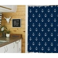 thumbnail image 3 of Nautical Anchor Camper RV Shower Curtain for Travel Trailer Bathroom, Navy Blue Kids Camping Small Narrow Shorter Fabric Shower Curtains Set Happy Camp Outdoor Decor Accessories with Hooks 47X64, 3 of 6