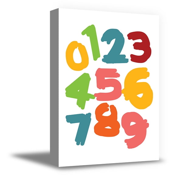 Awkward Styles Numders Poster Kids Gifts Baby Nursery Room Decor Ideas Numbers Canvas Art for Children Numbers Printed Art Colorful Canvas for Kids Room Decor Numders Canvas Poster Kids Decals