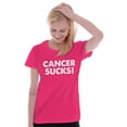 thumbnail image 4 of Cancer Sucks Breast Awareness Quote Womens Slim Fit Graphic Tee Brisco Brands S, 4 of 5